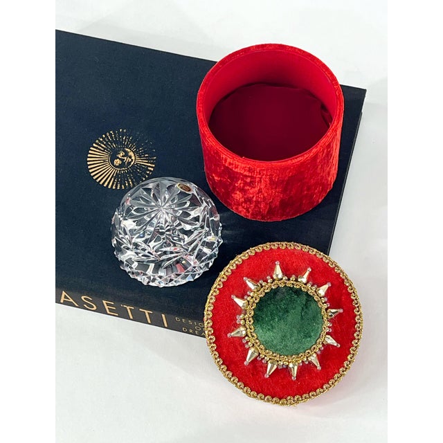 1980s Vintage Cut Crystal Paper Weight & Decorative Box For Sale - Image 5 of 12