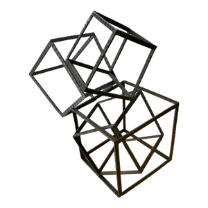 Geometric Abstract Cube Modern Metal Sculpture