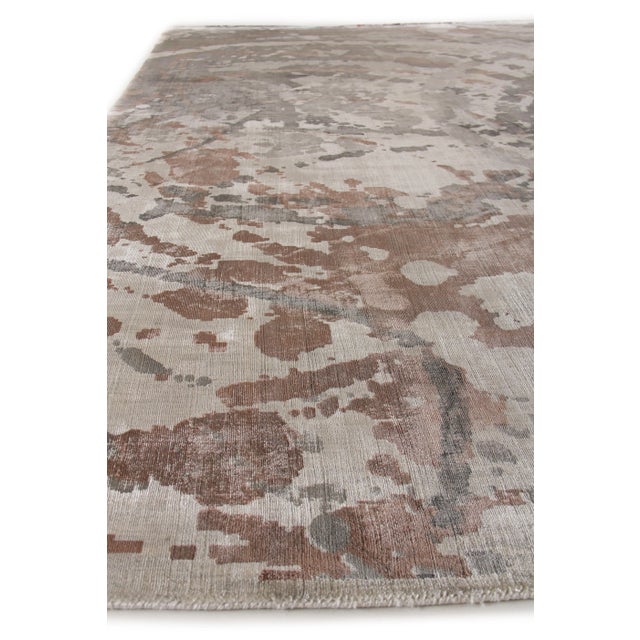 Bridgewater Hand loom Bamboo Silk Copper Multi Rug-10'x14' For Sale - Image 4 of 7