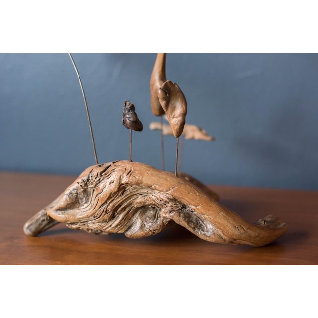 1960s Mid Century Modern Abstract Driftwood Suspended Table Sculpture For Sale - Image 5 of 10