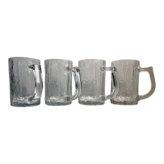 1970s Attributed to Tapio Wirkkala "Ice" Beer Mugs - Set of Four For Sale