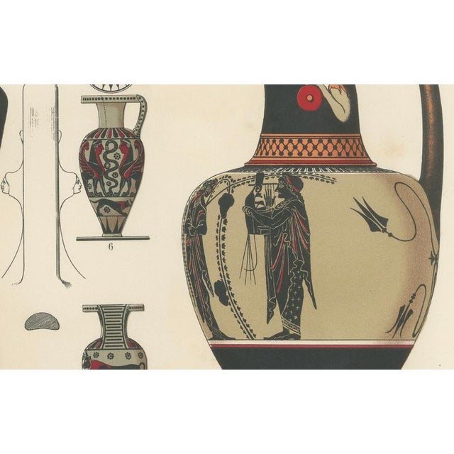 Albert Genick, Greek Jugs with Classical & Winged Figures, 1883, Lithograph For Sale - Image 4 of 12