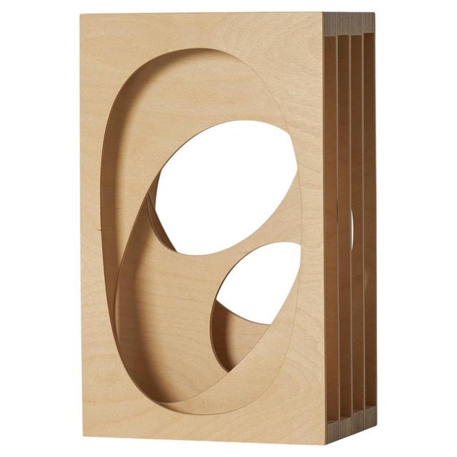 Tall Fluid Cube Series 11 Wall Sculpture in Birch Plywood by A Hint of Neon For Sale - Image 6 of 6