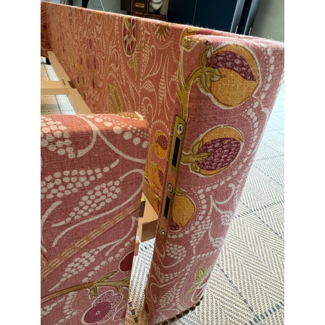 Raoul Textiles Indira Rouge King Size Bed Frame With Nailheads For Sale - Image 11 of 12