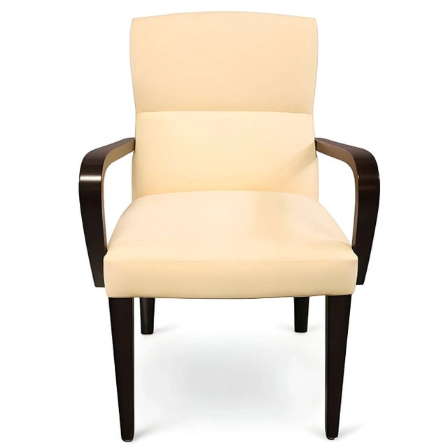 Dakota Jackson designed "Oh!" leather set including 1 side chair and 1 armchair. The chairs feature a Pillow back with...