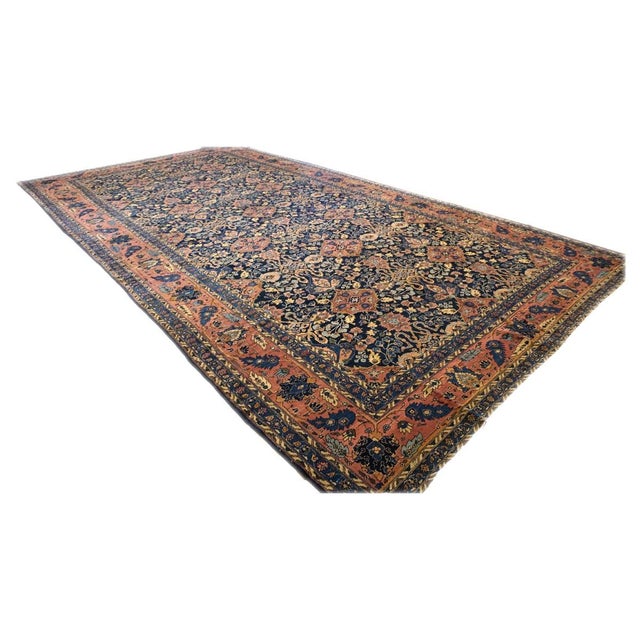 Persian Antique Persian Lilihan Wool 11x20 Red, Black, Ivory & Blue Handmade Area Rug #9902643 For Sale - Image 3 of 13