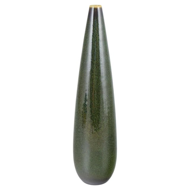 Tall Deep Green Glazed Ceramic Vase by Carl-Harry Stålhane for Rörstrand For Sale - Image 5 of 5