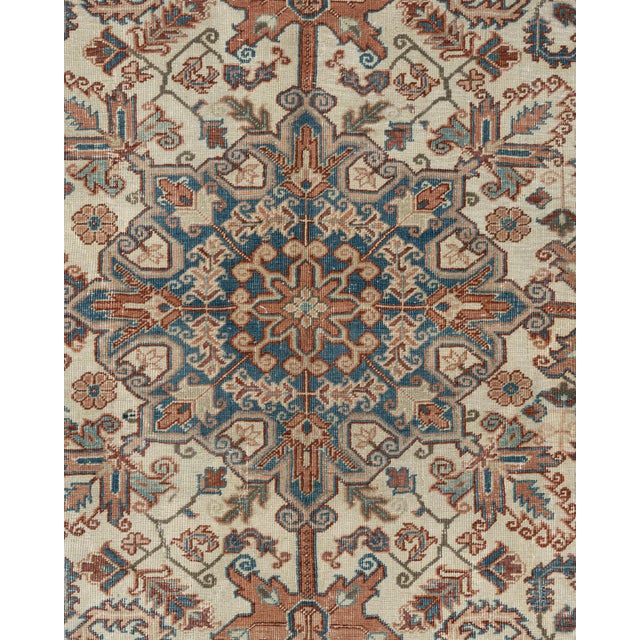 Textile Vintage Taupe Heriz Rug 8'8 X 11' For Sale - Image 7 of 11