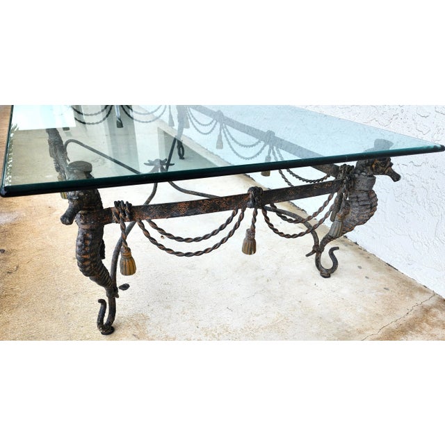 1960s Vintage Patinated Seahorse & Starfish Coffee Table For Sale - Image 5 of 10