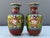 Chinese Vintage 1950s Chinese Deep Cut Cloisonne on Brass Mini Vases With Lotus Flowers - a Pair For Sale - Image 3 of 12