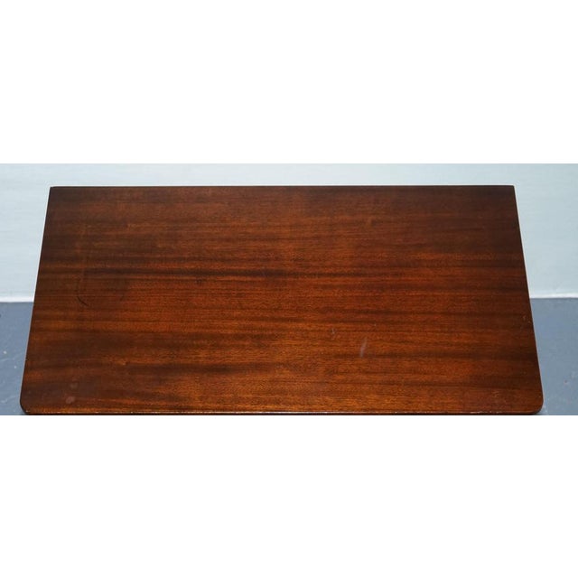 Gold Vintage Strongbow Game Writing Desk with Pull Out Tray with Leather Inlay For Sale - Image 8 of 18