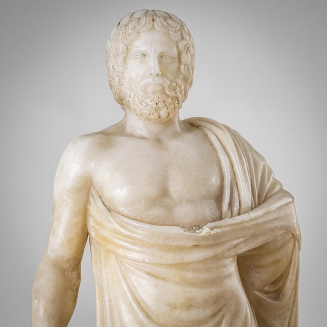 Figurative Sculptures, Late 19th Century, Alabaster, Set of 2 For Sale - Image 6 of 18