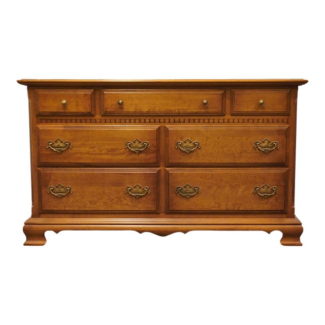 Ethan Allen Old Manor Heirloom Nutmeg Maple 56" Double Dresser 105202