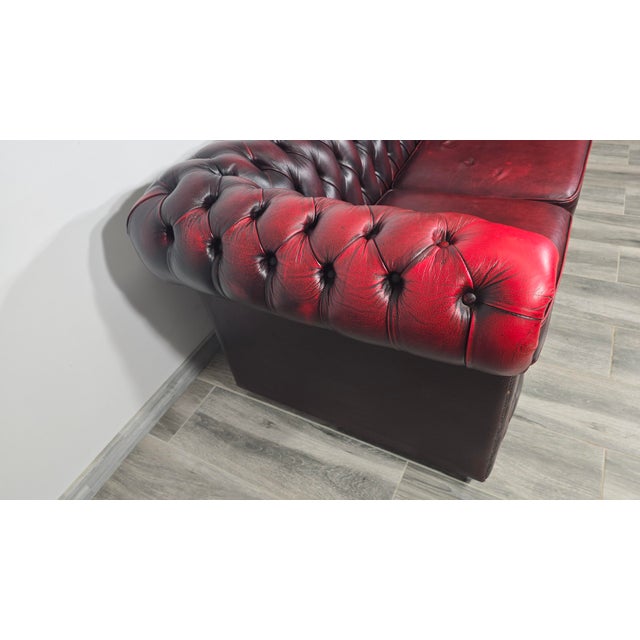Leather Sofa in style of Chesterfield, 1980s For Sale - Image 11 of 16