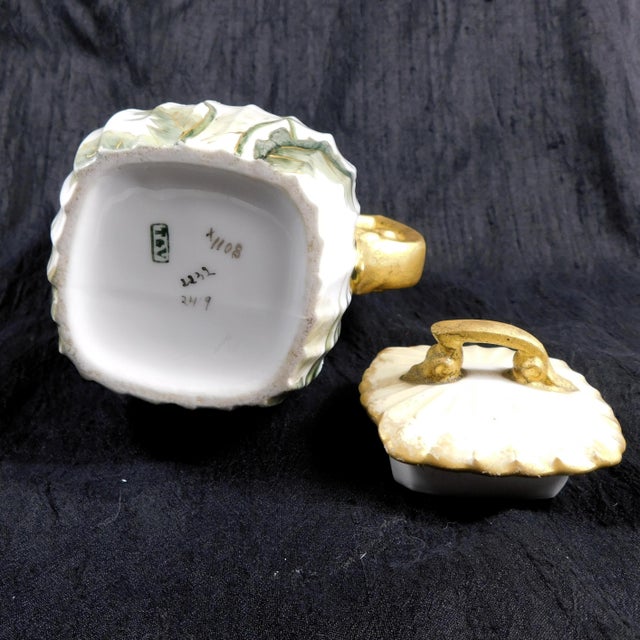 1910s Tressemanes & Vogt Limoges Hand Painted Chocolate Pot For Sale - Image 10 of 11