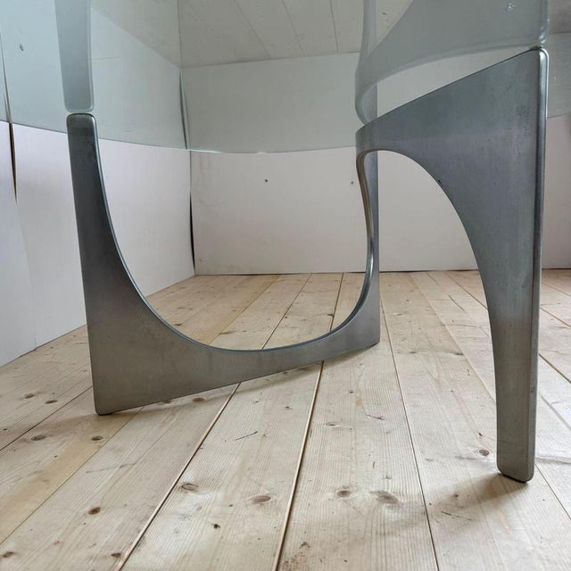 Aluminum and Glass Coffee Table – Design by Knut Hesterberg (1970s)
