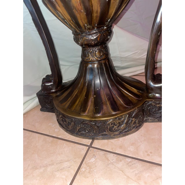 Huge Pair of French 19th Century Neoclassical Urns Solid Bronze For Sale - Image 10 of 12