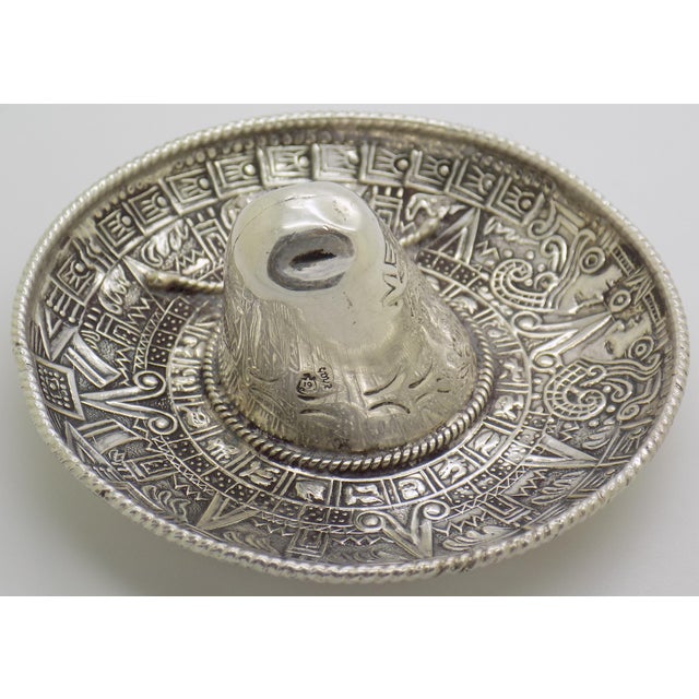 Silver Vintage Mexican Handmade Genuine Sterling Silver Large Mexican Hat For Sale - Image 8 of 12