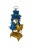 Gold Metal and Blue Opaline Liquor Service on Camel Stand, Set of 15 For Sale - Image 5 of 5