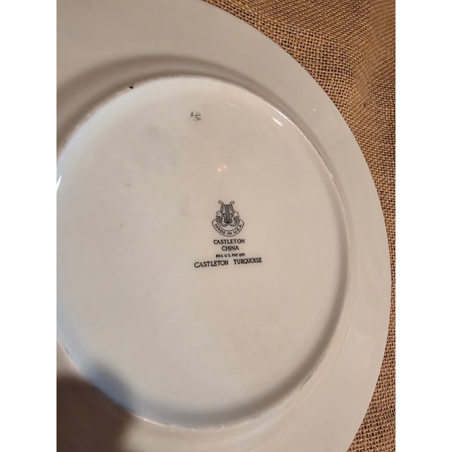 1950s 1950s Castleton Turquoise Pattern Serveware for Eight - 40 pcs For Sale - Image 5 of 12
