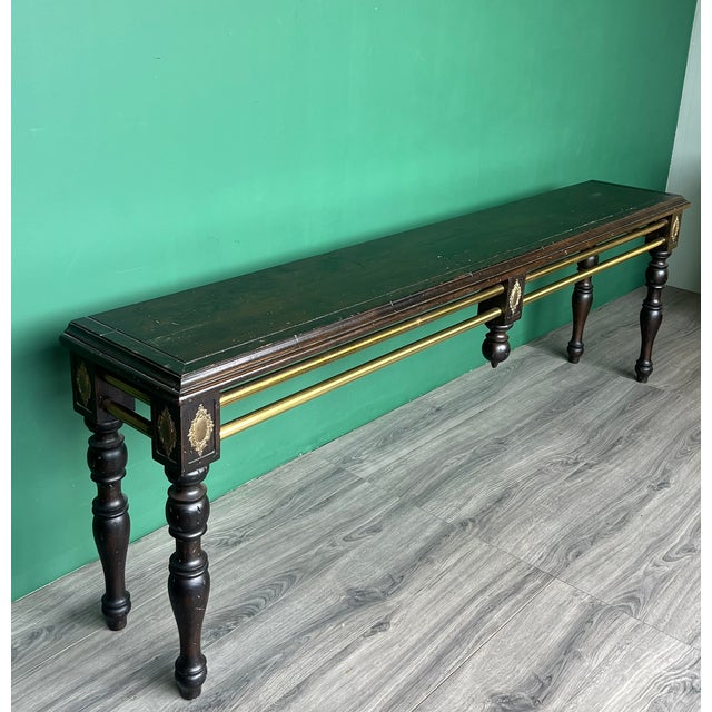 Late 20th Century Spanish Colonial Style Long Console Table For Sale - Image 4 of 11