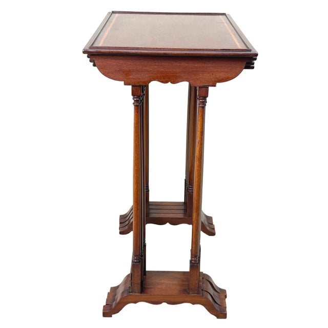 Brown Antique Mahogany Quartetto Nesting Tables, 1880, Set of 4 For Sale - Image 8 of 15