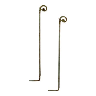 Antique Drapery Hang Hardware Pair For Sale