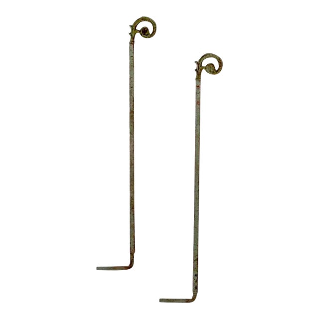 Antique Drapery Hang Hardware Pair For Sale