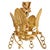 Mid 20th Century Mid 20th Century Empire Style Gilt and Green Metal Eight Light Chandelier With Bird Motif For Sale - Image 5 of 5