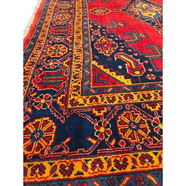 1970s Fine Hand Knotted Persian Vintage Viess Rug For Sale - Image 9 of 13