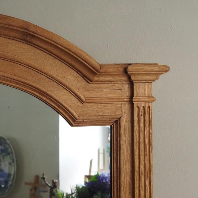 Brown Vintage Oak Mirrored Chest of Drawers with Marble Top For Sale - Image 8 of 15