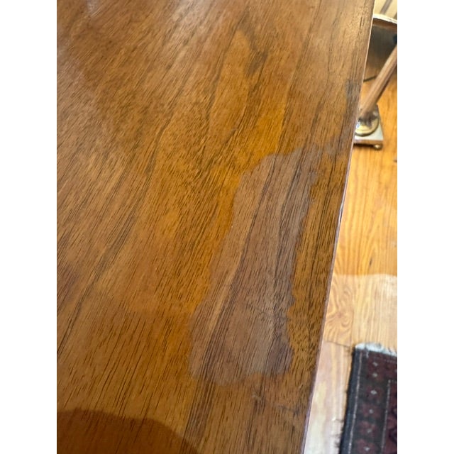 MCM Vintage Walnut Lowboy Dresser With 9 Drawers and Bow Tie Pulls For Sale - Image 11 of 12