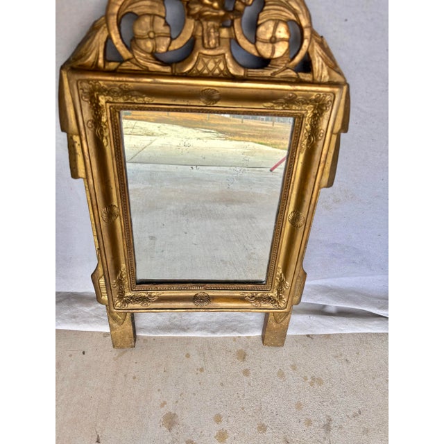 Wood Late 19th Century French Louis XVI Giltwood Wall Mirror For Sale - Image 7 of 12