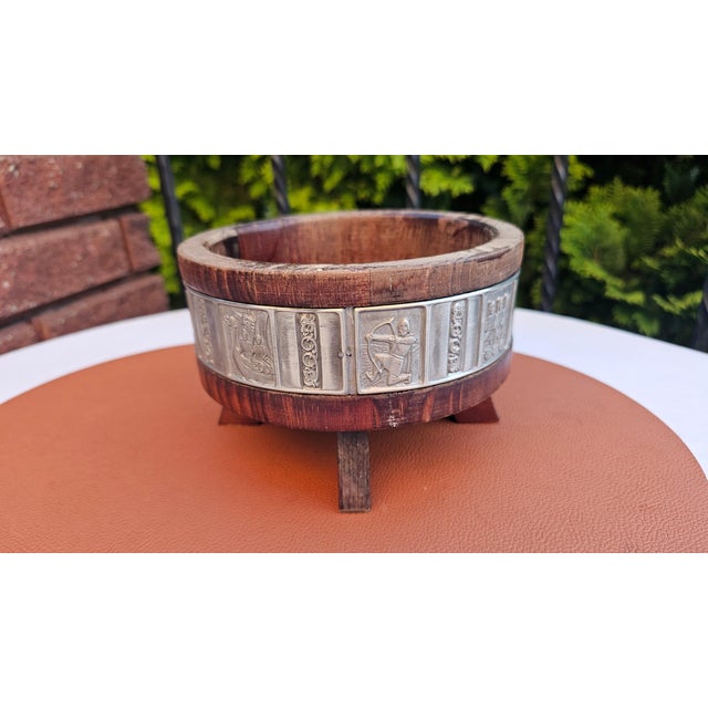 1960s Wooden Planter with Pewter Rim, 1960s For Sale - Image 5 of 6