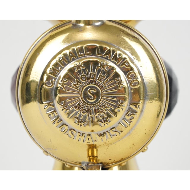 Brass Antique Converted c.m. Hall Carbide Bicycle Lamp For Sale - Image 8 of 10