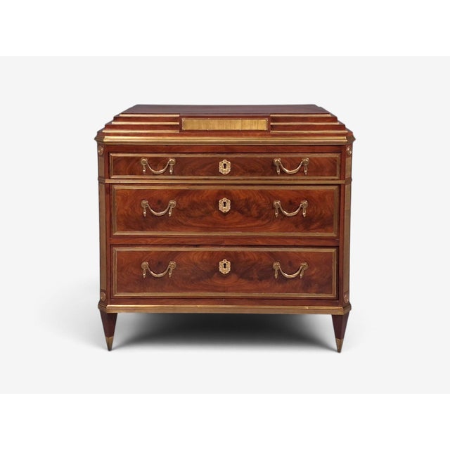 Russian Neoclassical, Commode, Crotch Mahogany, Bronze, Baltic States, 1860s For Sale - Image 4 of 16