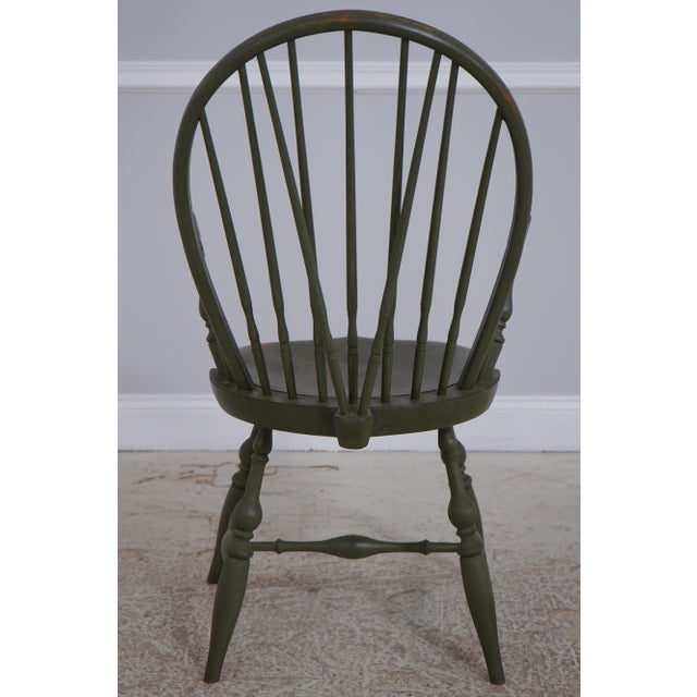 Bench Made Green Painted Loop Back Windsor Armchair For Sale - Image 4 of 18