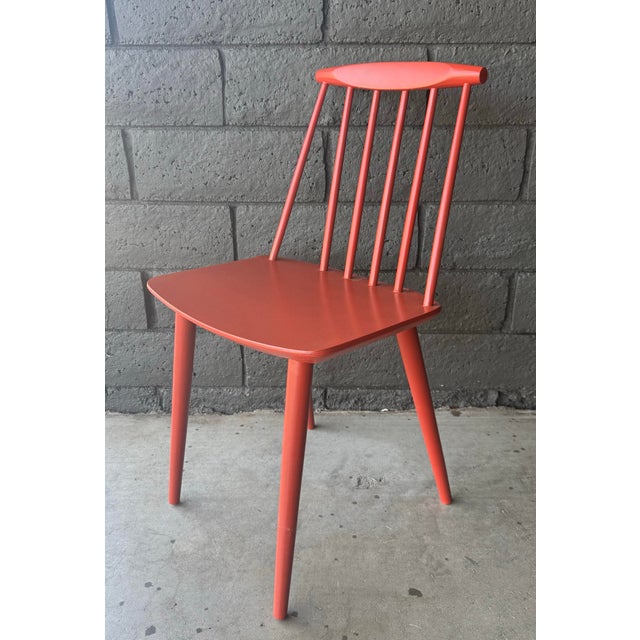 Persimmon Folke Pålsson for FDB Møbler J77 Chair Produced in 1969. Set of 4 Dining Chairs For Sale - Image 8 of 12