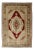 Keivan Woven Arts, Tu-Ugu-21, Vintage Turkish Oushak Rug in Taupe Green Border and Red Layered Medallion For Sale