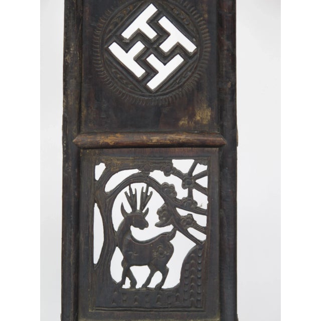 Wood Antique Chinese Armchair With Carved Backs - a Pair For Sale - Image 7 of 9