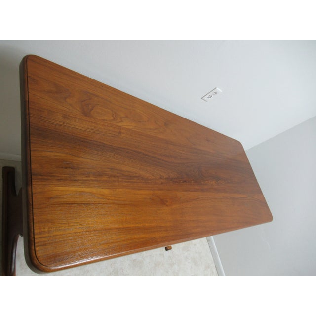 1960s Vintage Solid Teak Mid Century High Top Dining Table Bar Custom For Sale - Image 5 of 12