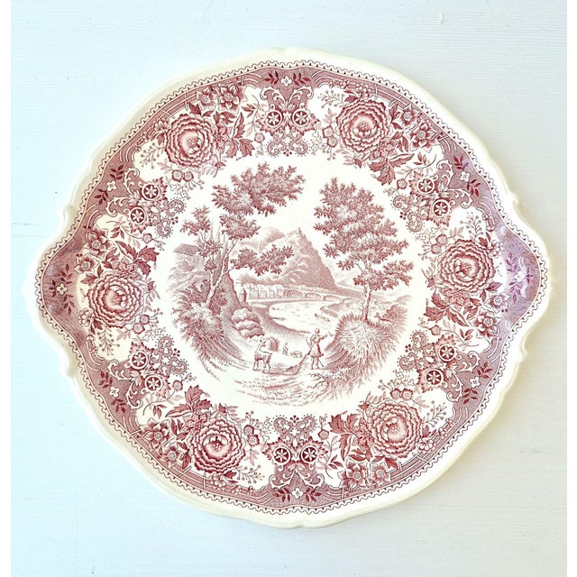 Vintage Pink Burgenland Ceramic Serving Platter with Handles from Villeroy & Boch, 1950s For Sale - Image 4 of 5