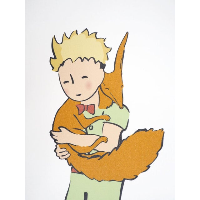 Modern Antoine De Saint-Exupery, Le Petit Prince câline le Renard, Lithograph For Sale - Image 3 of 7