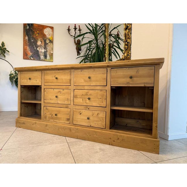 Antique Wood Apothecary Shop Cabinet For Sale - Image 3 of 12