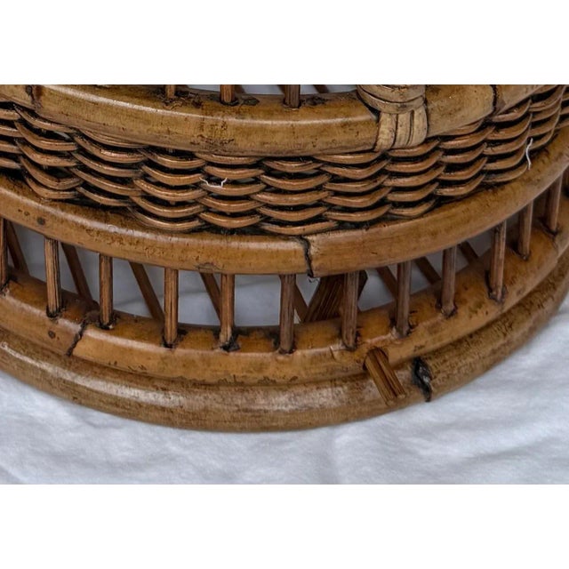 Vintage Boho Chic Bamboo and Rattan Birdcage For Sale - Image 9 of 11
