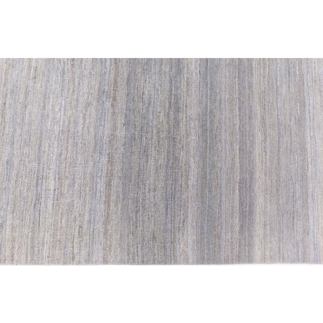 Modern Hand-Knotted Wool Rug in Solid Grey Tones by Doris Leslie Blau Size: 7'0" × 22'0" (213 × 670 cm) With its serene...