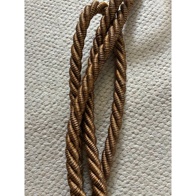 2010s Victorian Bronze Copper Rope Curtain Fastener With Tassel For Sale - Image 5 of 6