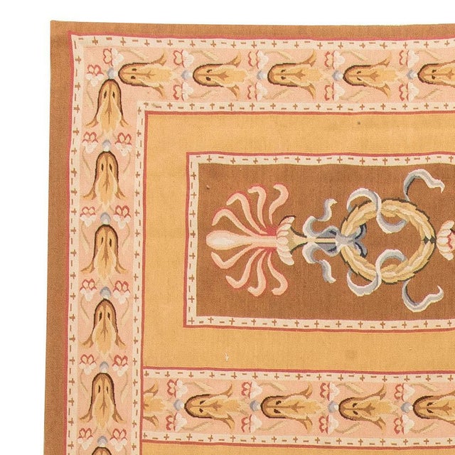 Textile European Inspired Aubusson Handmade Wool Rug by Doris Leslie Blau For Sale - Image 7 of 7