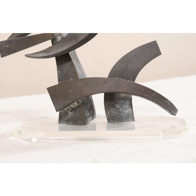 Metal Mid 20th Century Small-Size Mid-Century Abstract Sculpture For Sale - Image 7 of 11