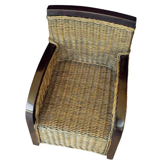 Child's Woven Wicker Lounge Chair From France For Sale - Image 9 of 11